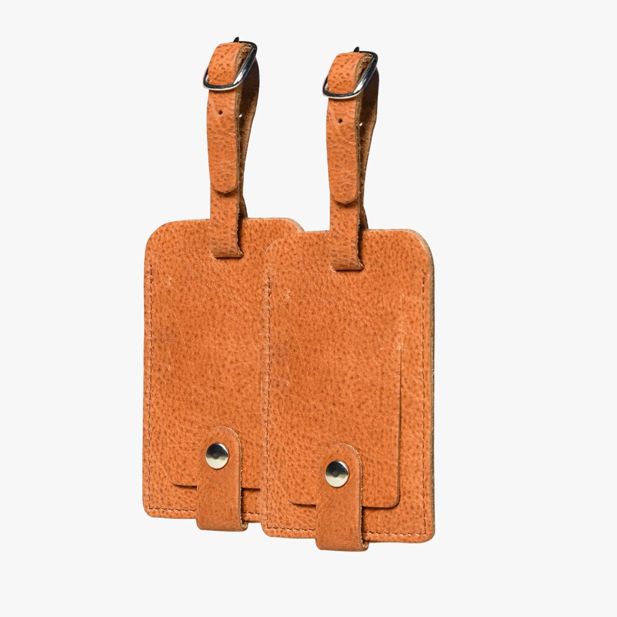 Tan Leather Luggage Tags Set