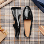 Savannah Calfskin Penny Loafer | Black