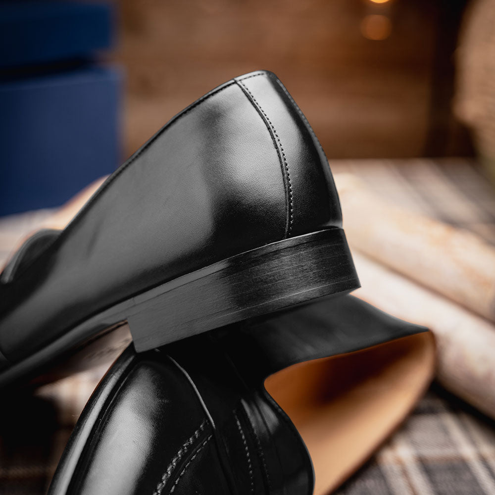 Savannah Calfskin Penny Loafer | Black