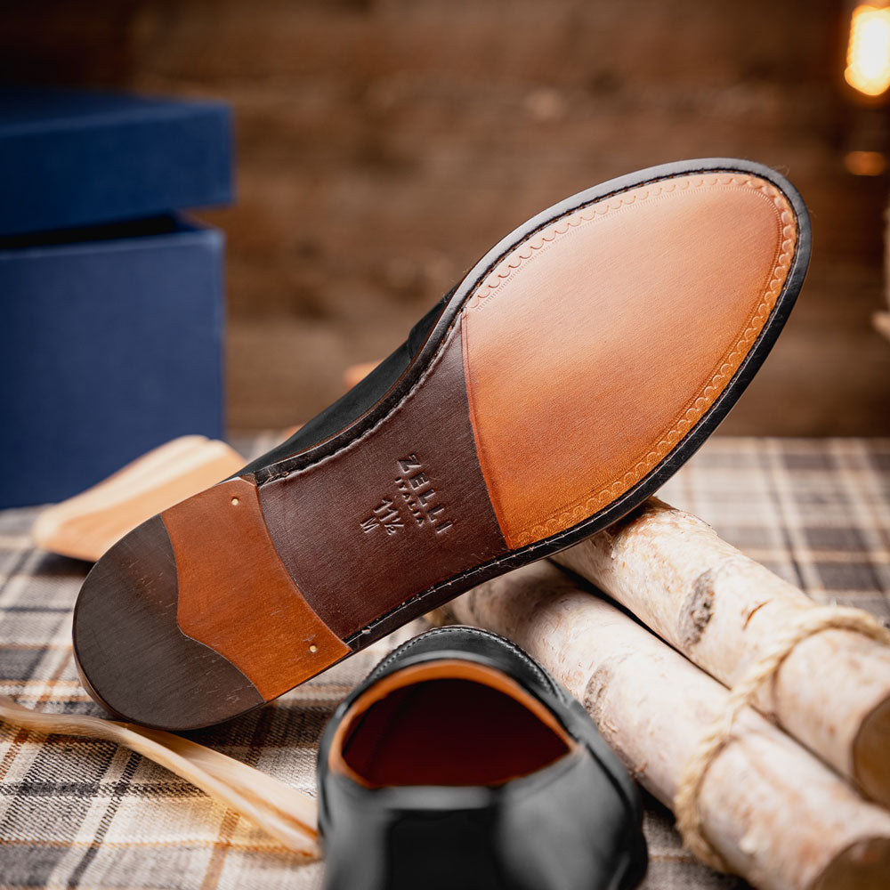 Savannah Calfskin Penny Loafer | Black