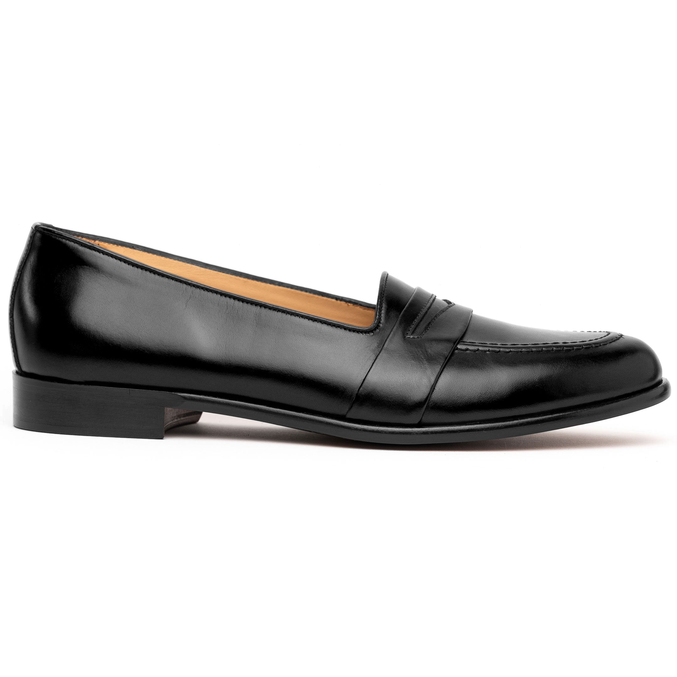 Savannah Calfskin Penny Loafer | Black
