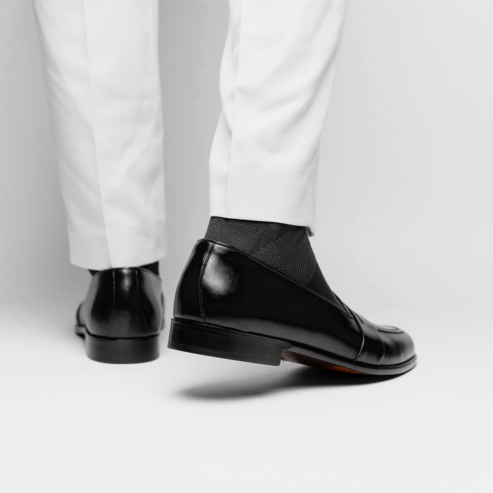 Savannah Calfskin Penny Loafer | Black