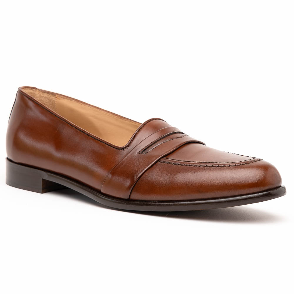 Savannah Calfskin Penny Loafer | Chili