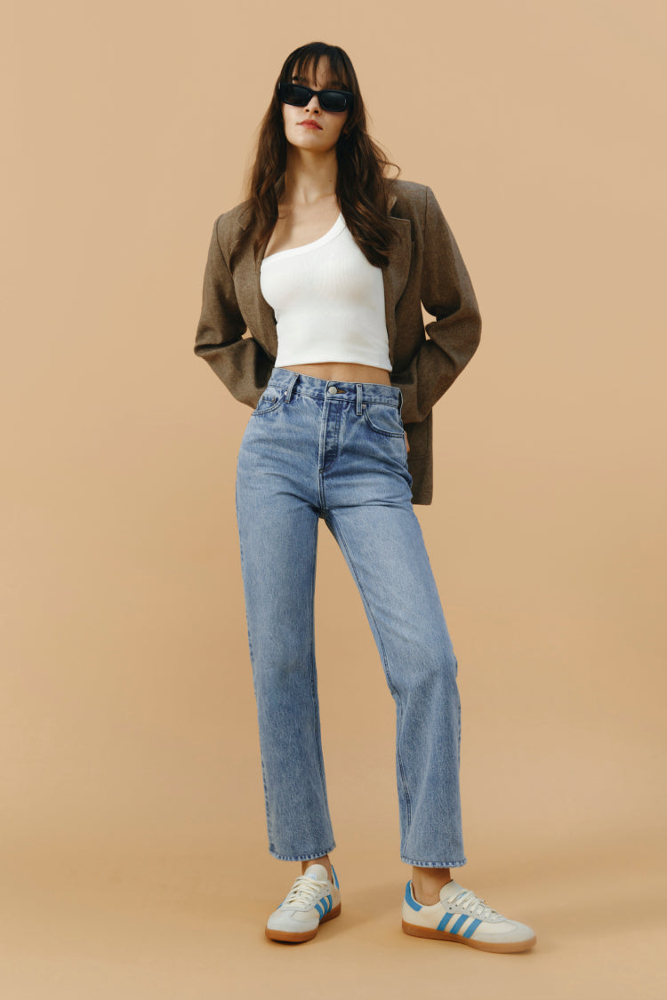 Manhattan High Rise Straight Ankle Jeans | HJ160