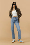 Manhattan High Rise Straight Ankle Jeans | HJ160