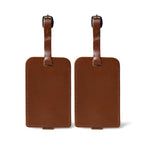 Dark Brown Leather Luggage Tags Set