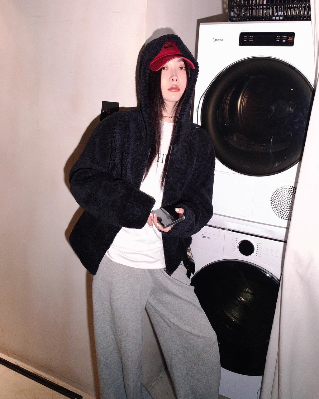 Fireladyfur Women's Hooded Merino Sheepskin Jacket ‘Bad Boy’