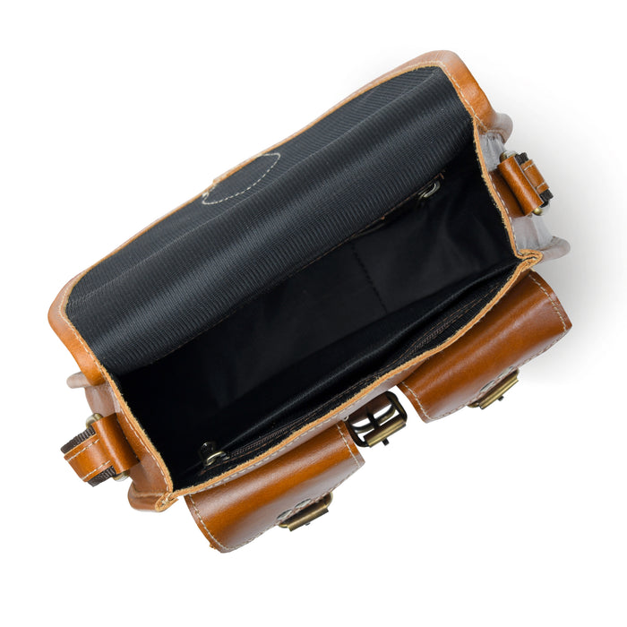 Two Pocket Leather Sling Bag
