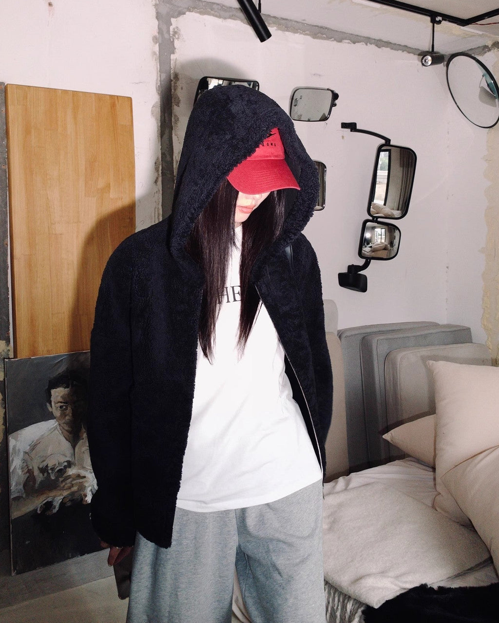 Fireladyfur Women's Hooded Merino Sheepskin Jacket ‘Bad Boy’
