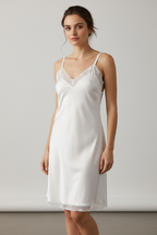 EGI Luxury Viscose Women's Lace-Trimmed Full Slips Chemise