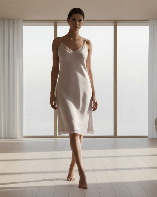 EGI Luxury Viscose Women's Lace-Trimmed Full Slips Chemise