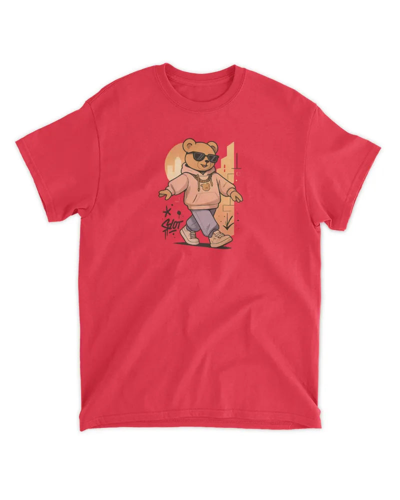 Walking Teddy Printed T-Shirt
