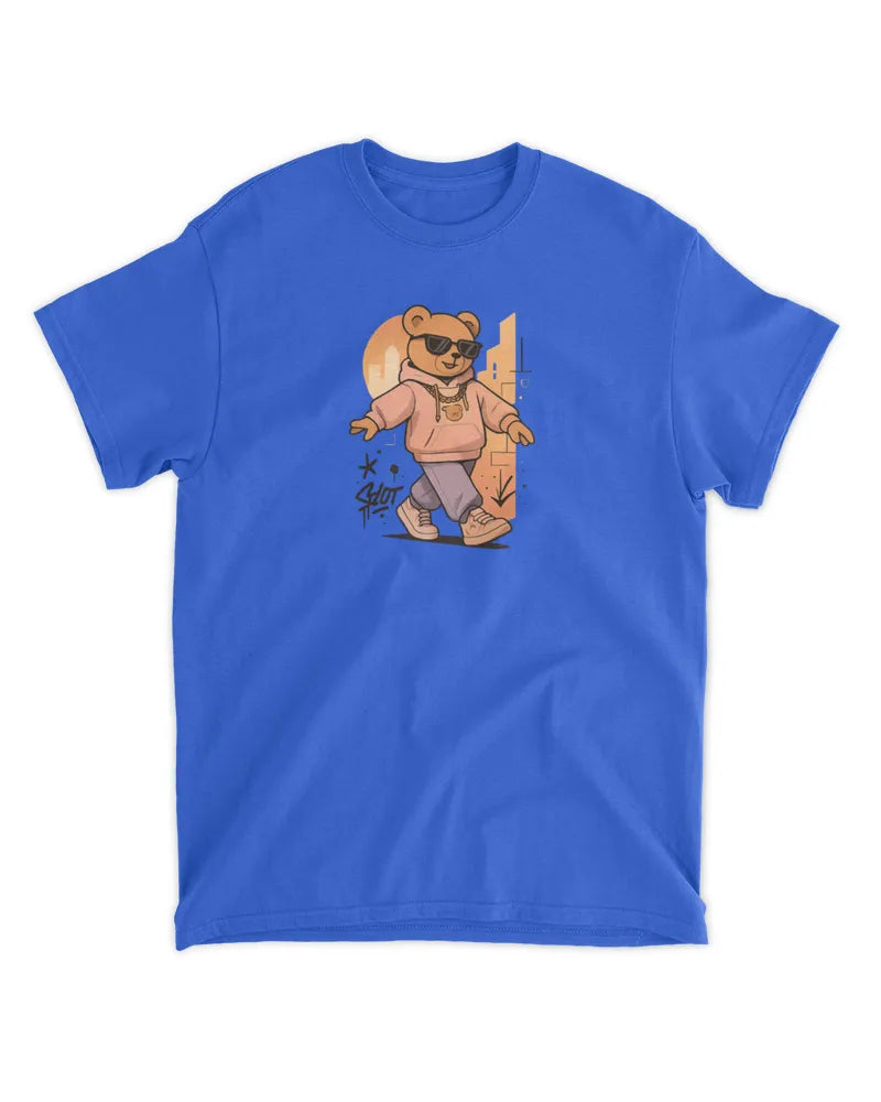 Walking Teddy Printed T-Shirt
