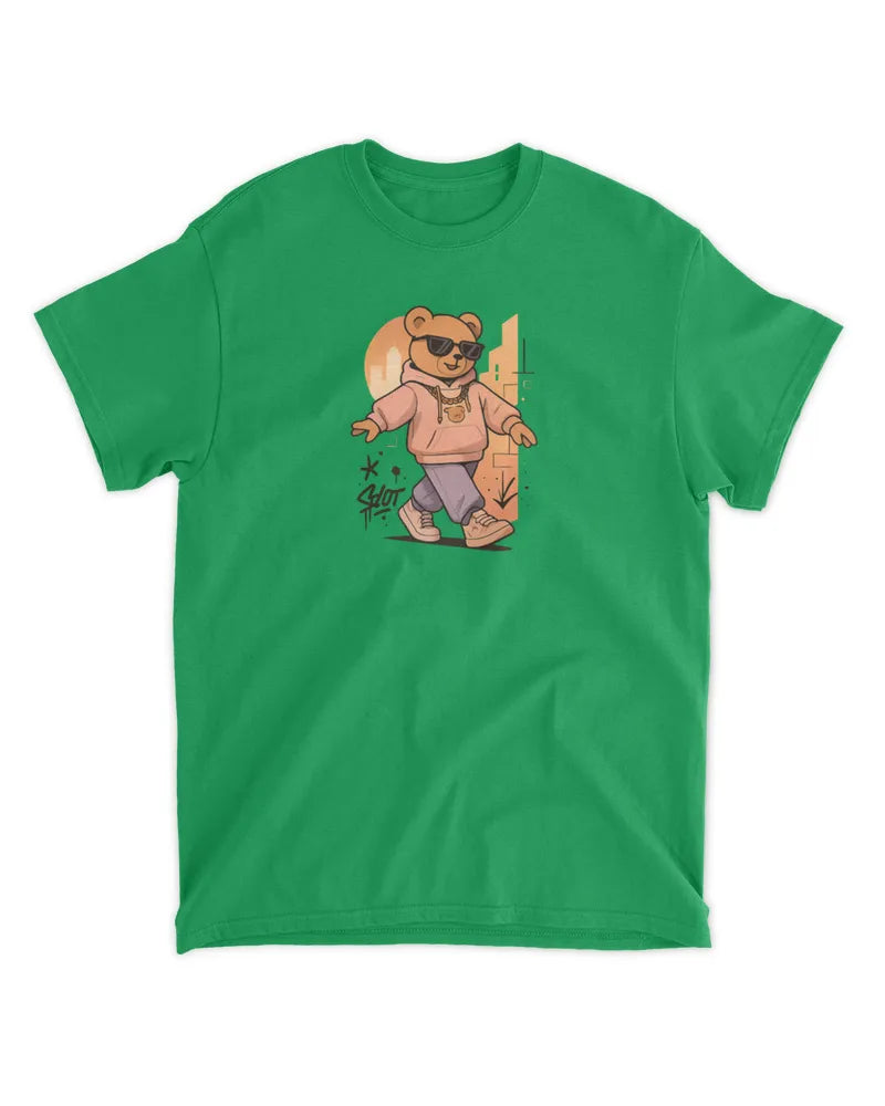 Walking Teddy Printed T-Shirt