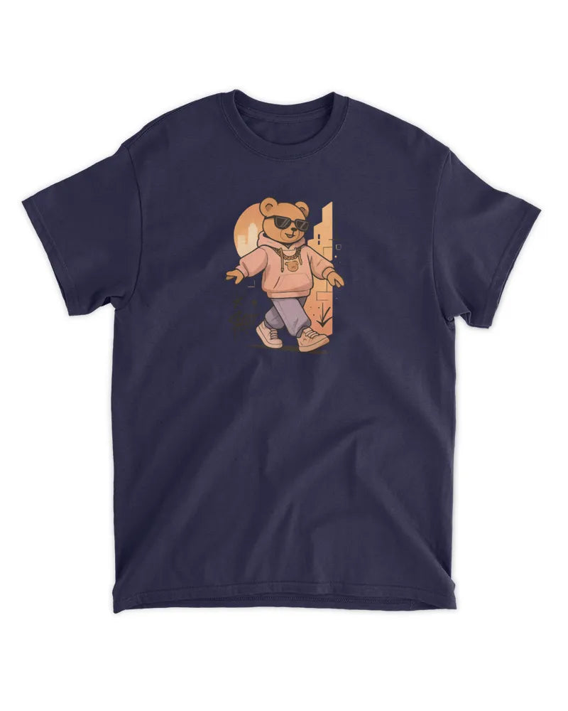 Walking Teddy Printed T-Shirt