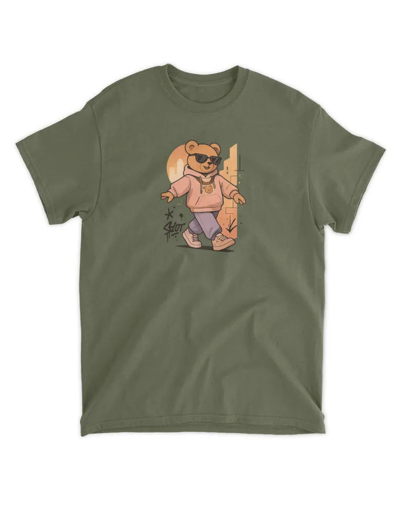 Walking Teddy Printed T-Shirt