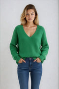 Ribbed V-Neck Sweater