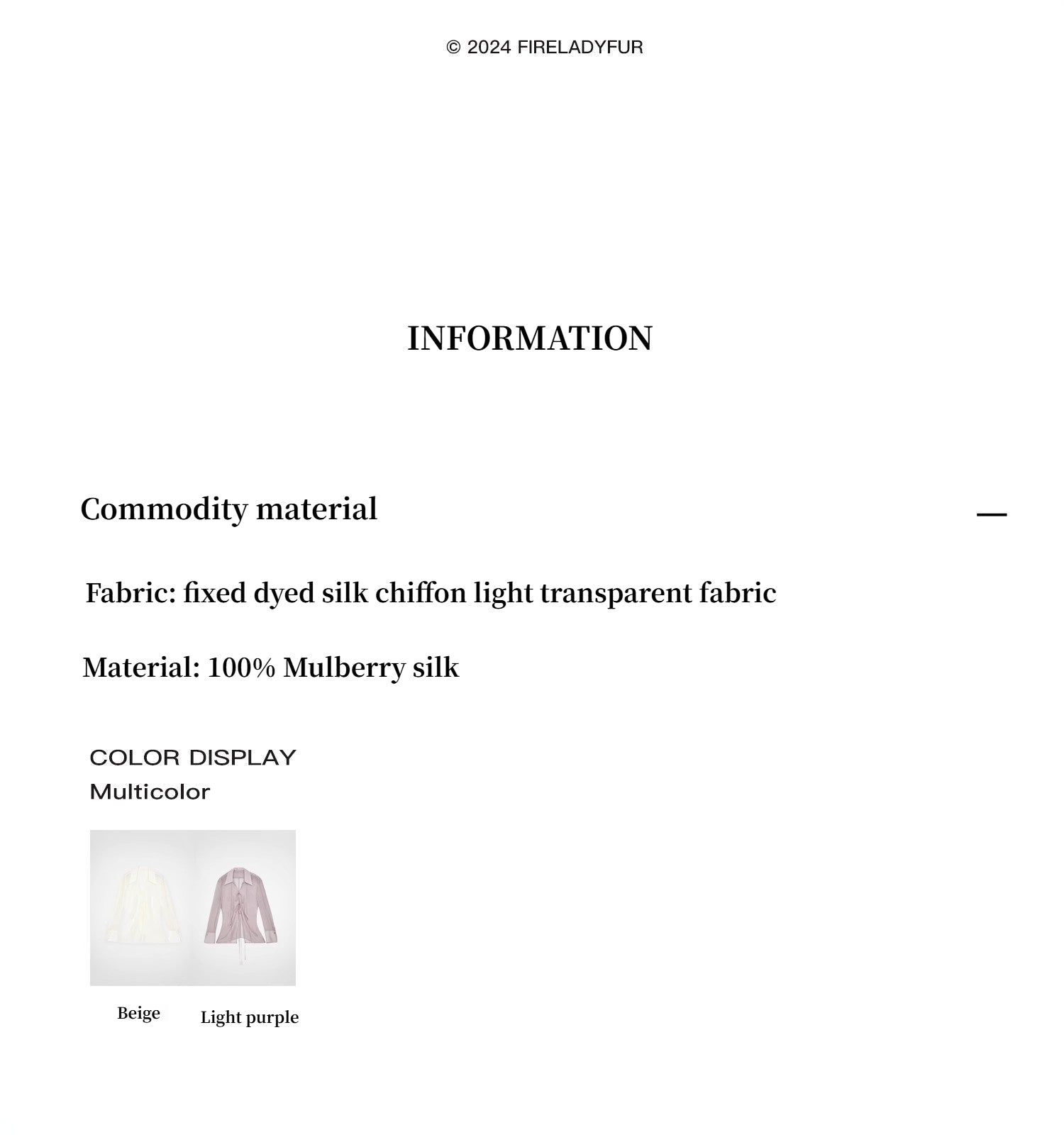 Silk Chiffon Light and Hazy Cool Drape Lace-Up Summer Shirt ‘Hazy Moonlight’