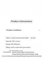 Fireladyfur Women's Goose Down Parka with Fox Fur Collar ‘City Cruise’