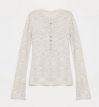 Cotton and Linen Beaded Yarn Waisted Bell Sleeve Cardigan ‘Perry Moonlight’
