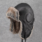 Vintage Style Genuine Sheep Leather Aviator Hat