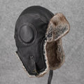 Vintage Style Genuine Sheep Leather Aviator Hat