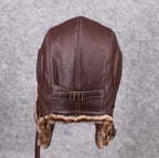 Vintage Style Genuine Sheep Leather Aviator Hat