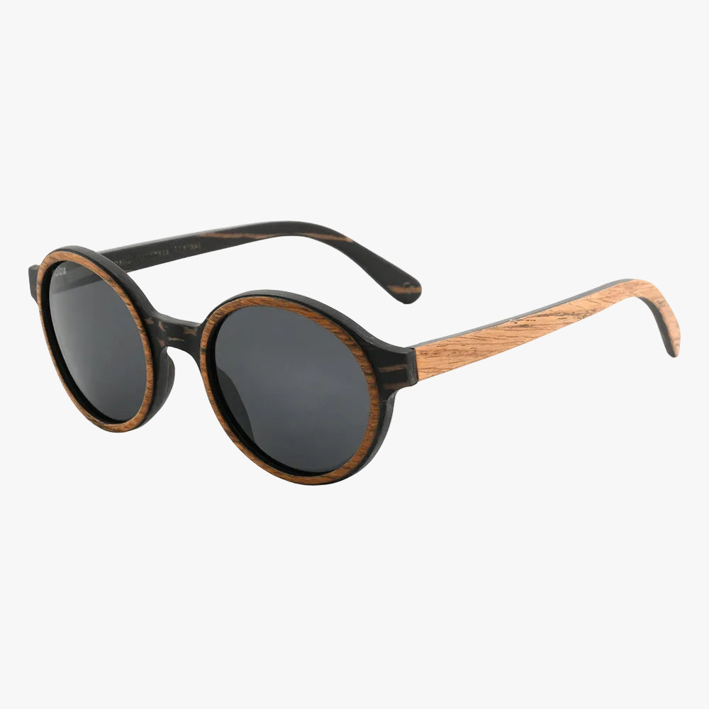 Pepe Iconic Round Wood Sunglasses