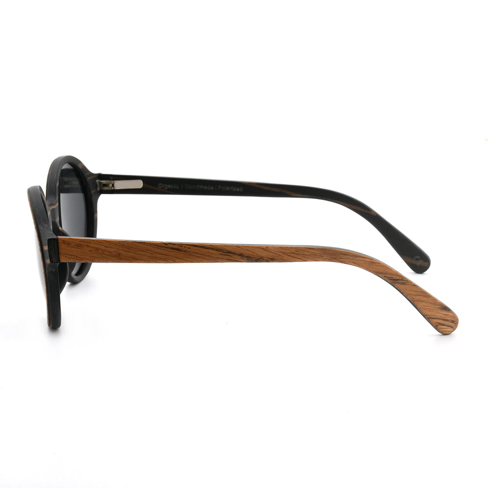 Pepe Iconic Round Wood Sunglasses