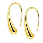Sophia Teardrop Hook Earrings Modern Minimalist Design in Silver or Gold