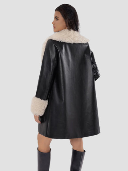 Fuzzy Long Sleeve Longline Coat