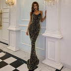 Theodora V-Neck Sequin Gown