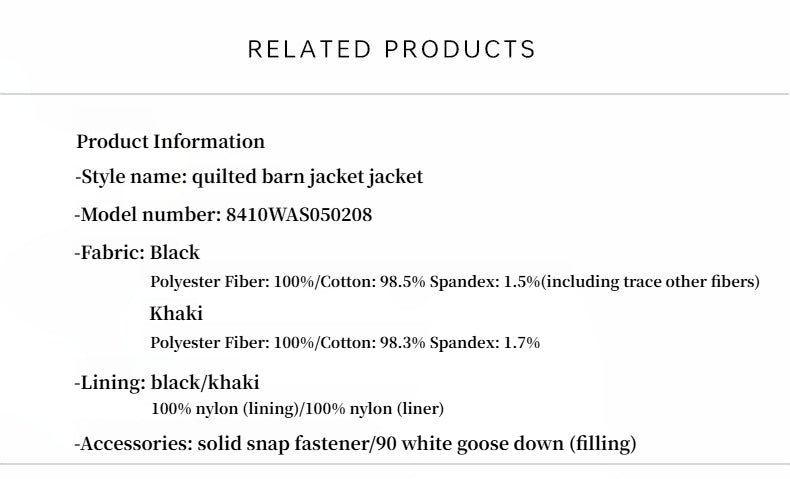 Diamond Texture Splicing Lapel 90 White Goose Down Barn Jacket