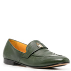 Madison Maison Green Leather Lock Flat Loafer