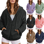 Long Zip-Up Hoodie | Soft Cotton Velvet | Oversized Fit