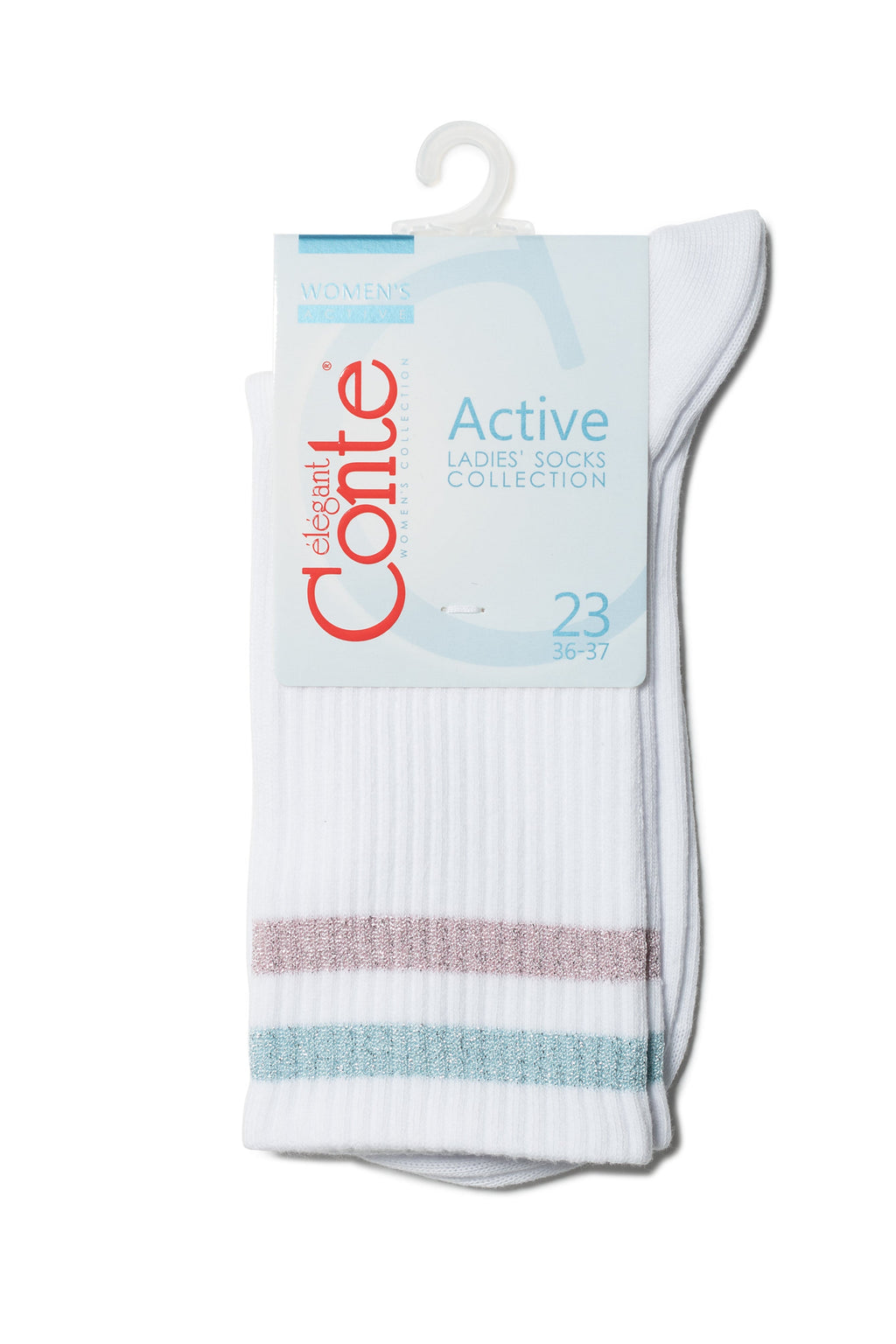 Conte Cotton Long Socks Active 157 | Lurex Stripes