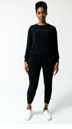Women's 'I Don't Do Mondays' Bamboo Pullover | Black
