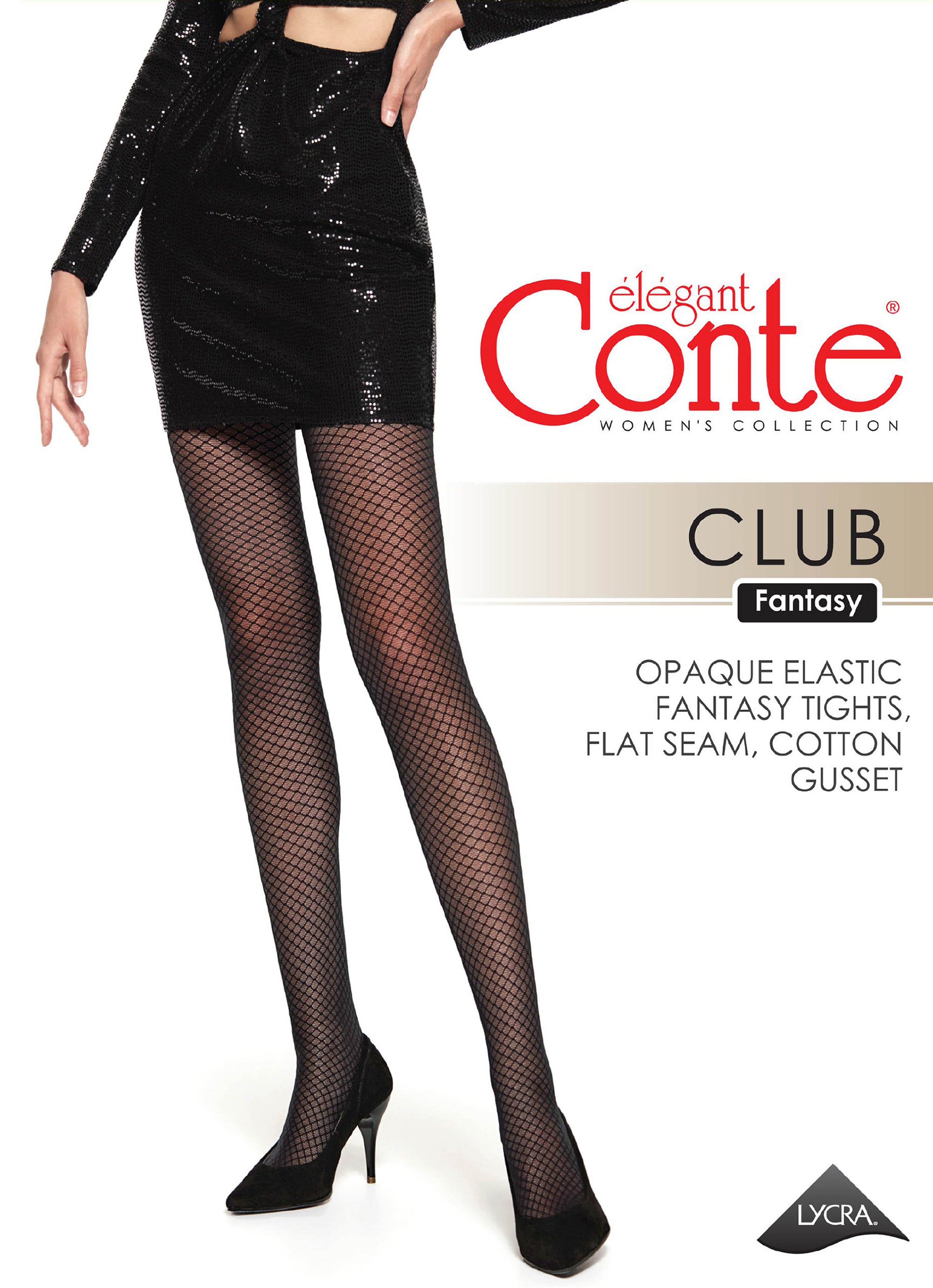 Fantasy Tights Conte Club with Mesh Imitation
