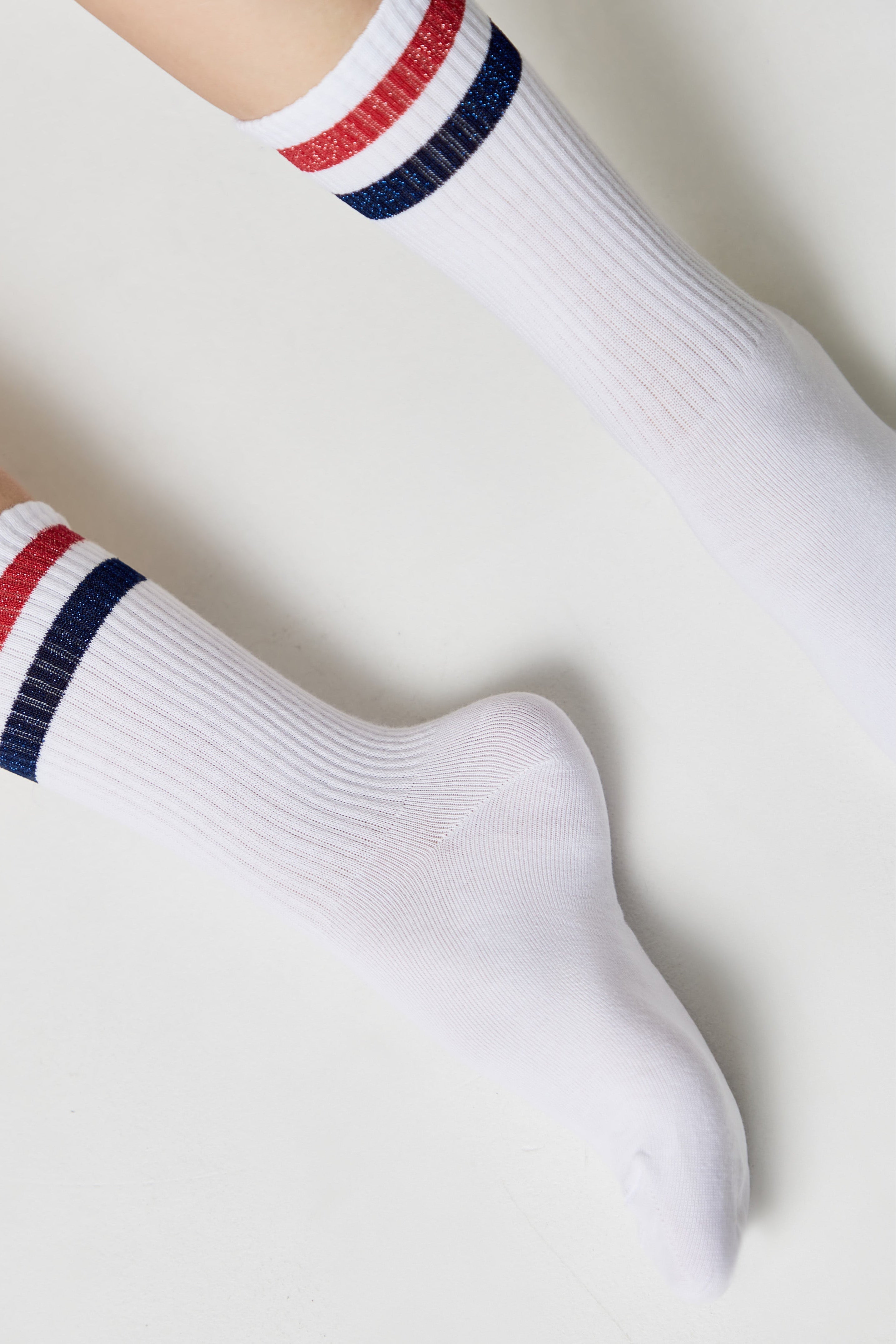 Conte Cotton Long Socks Active 157 | Lurex Stripes
