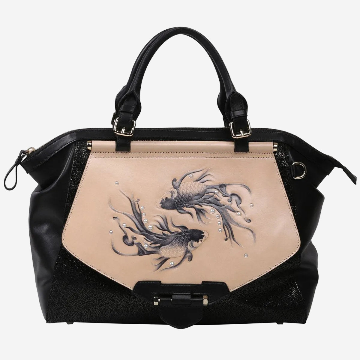 Bellorita Koi Large Black Satchel