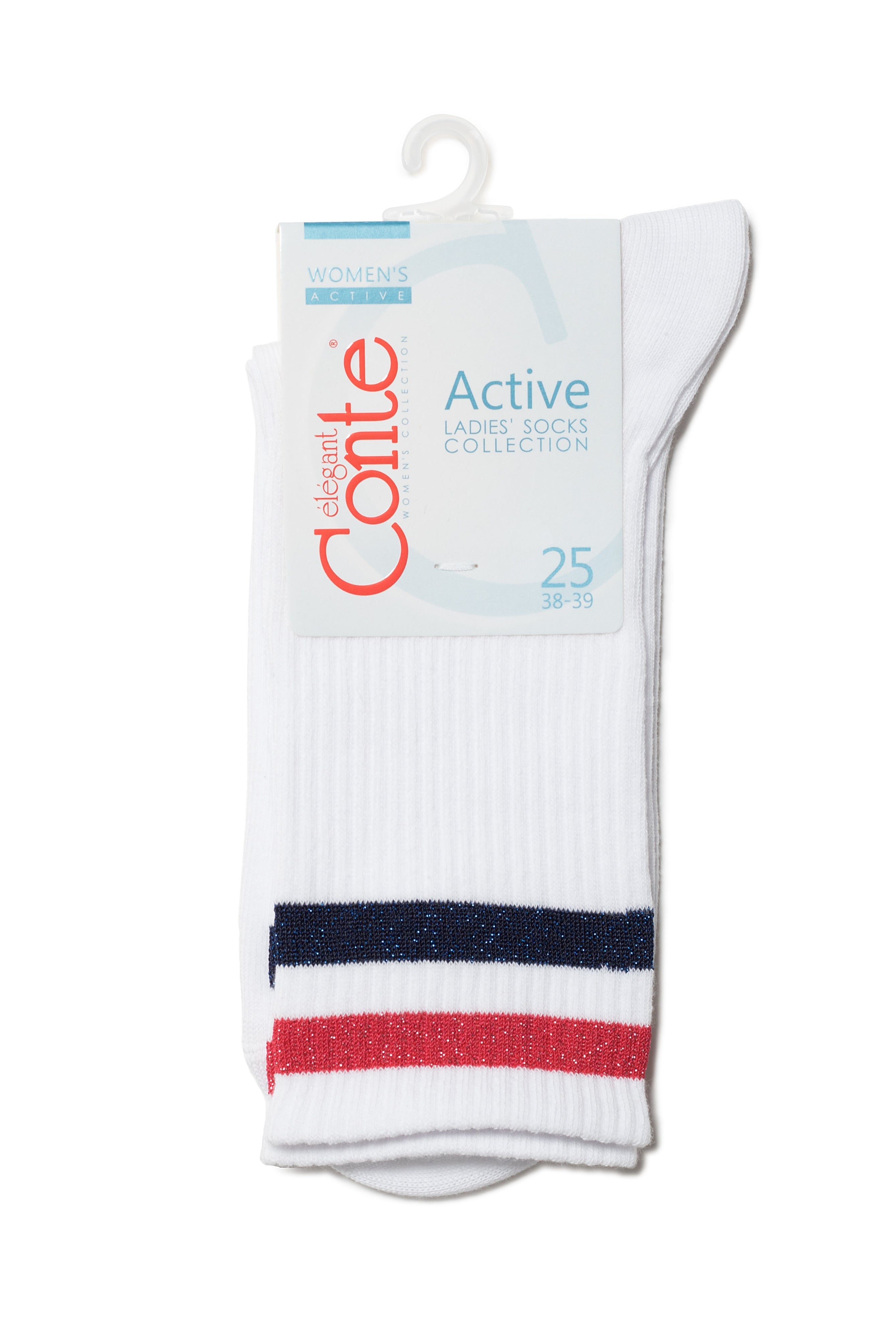 Conte Cotton Long Socks Active 157 | Lurex Stripes