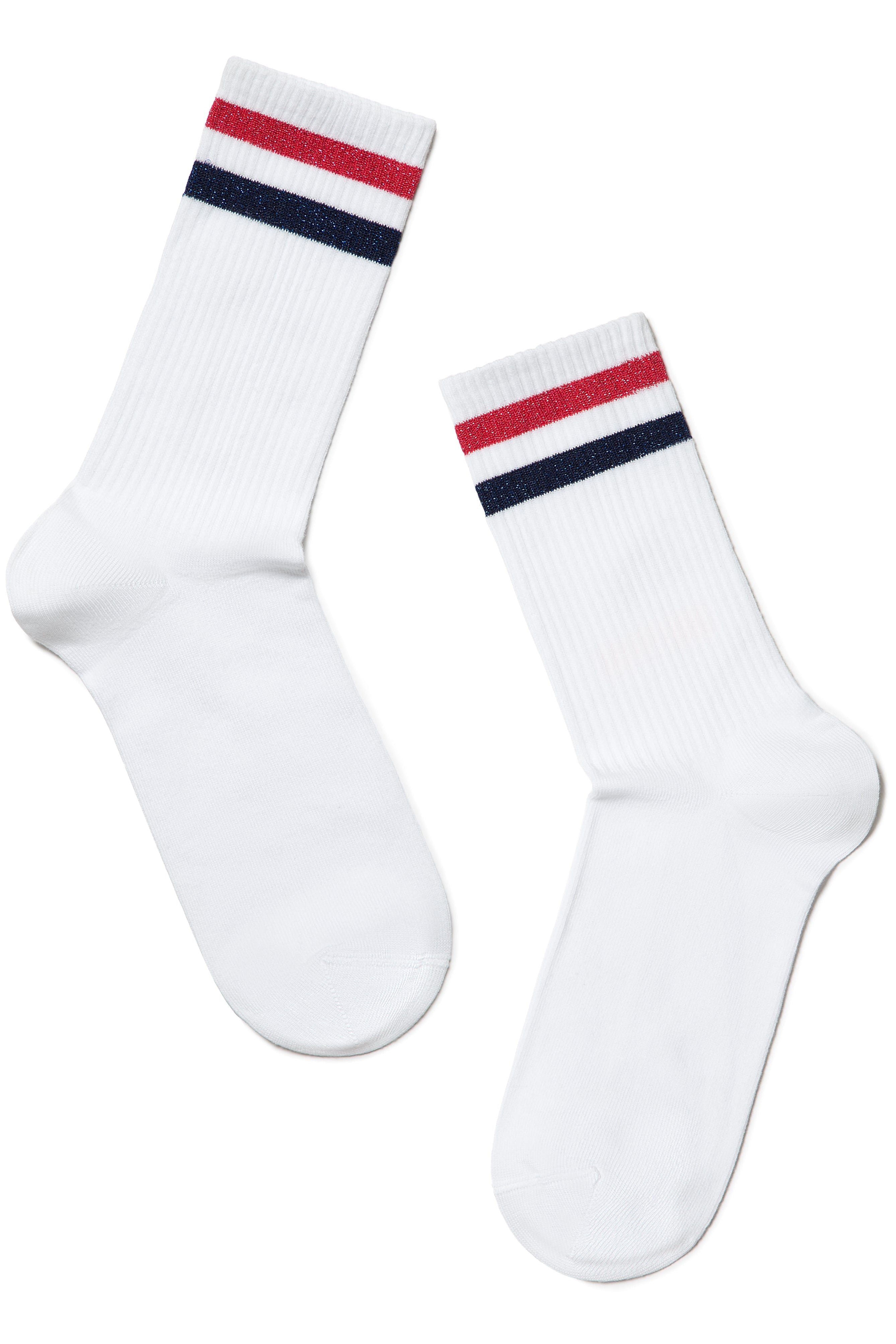 Conte Cotton Long Socks Active 157 | Lurex Stripes