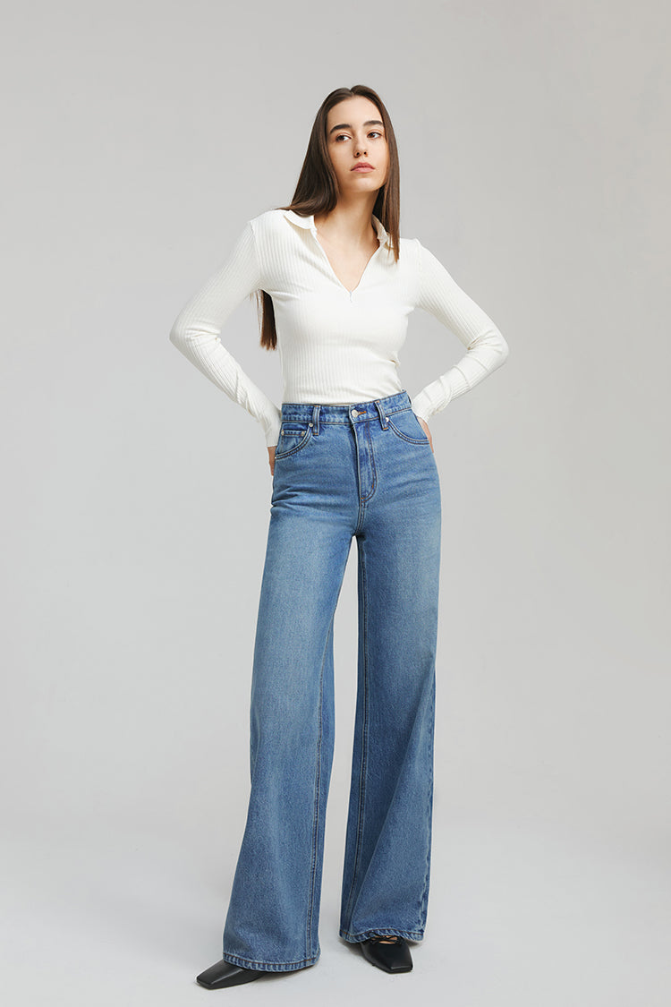 Angeles High Rise Baggy Jeans | HJ103