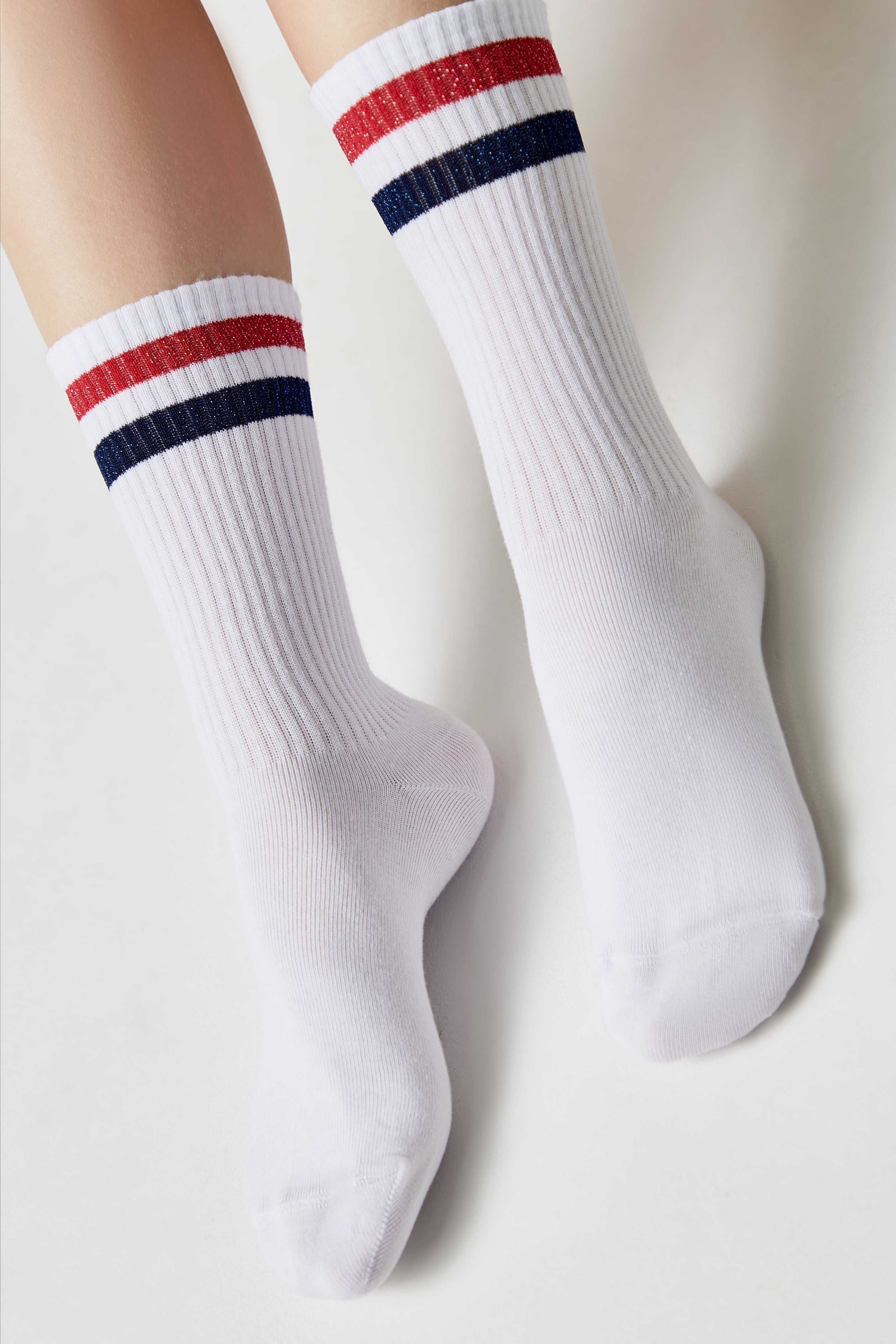 Conte Cotton Long Socks Active 157 | Lurex Stripes