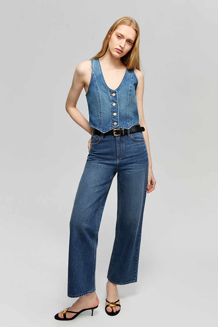 Blue Horizon Denim Vest | HJ903
