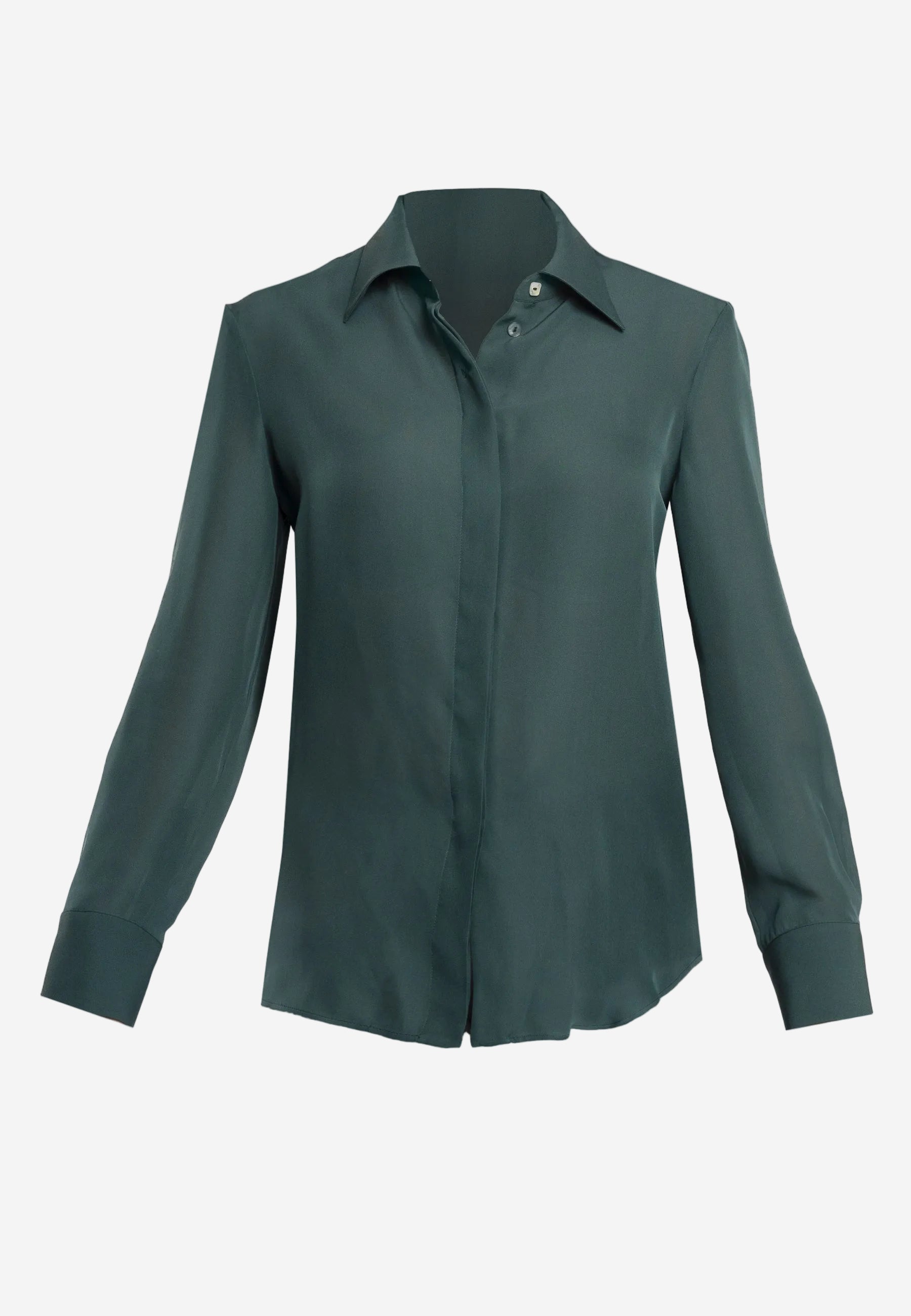 Vera Silk Shirt | Verde Smeraldo
