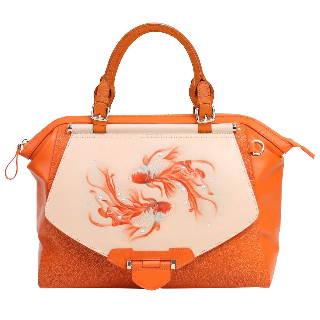 Koi Large Orange Satchel