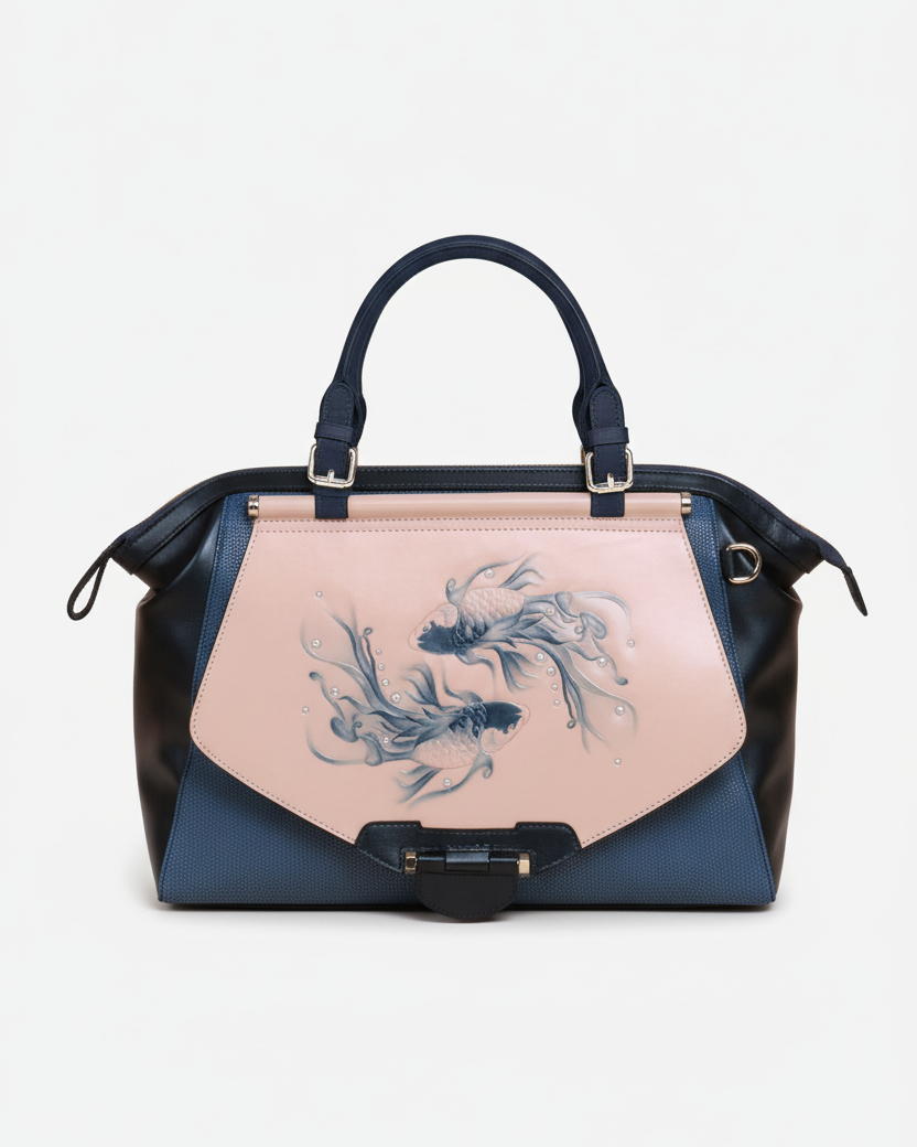 Bellorita Koi Large Blue Satchel