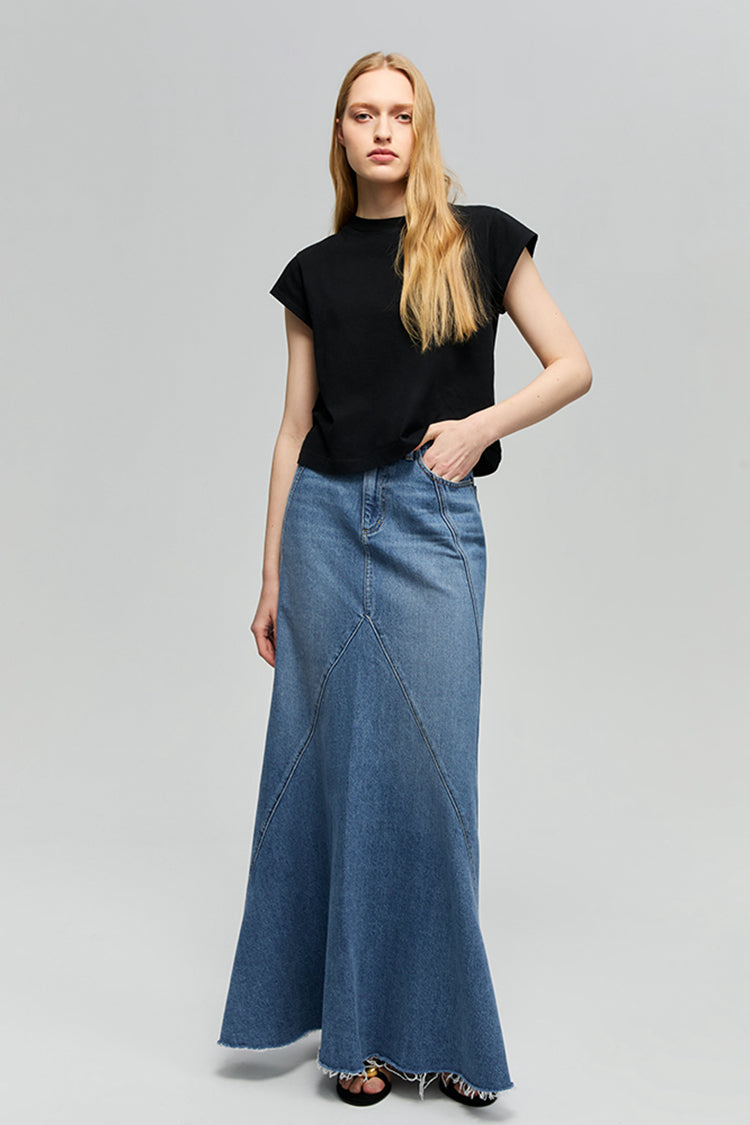 Ocean Wave Denim Skirt | HJ821