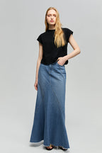 Ocean Wave Denim Skirt | HJ821